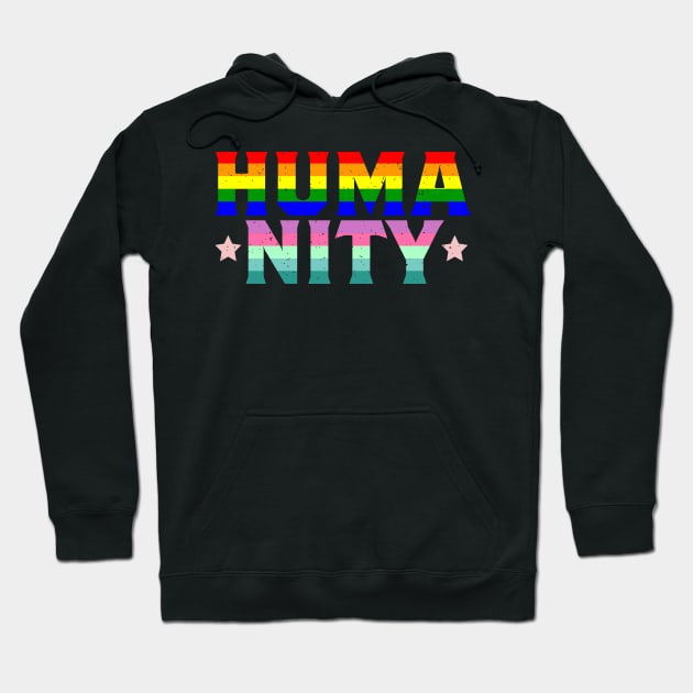 HUMANITY Rainbow I LGBT Pride Awareness Hoodie by holger.brandt